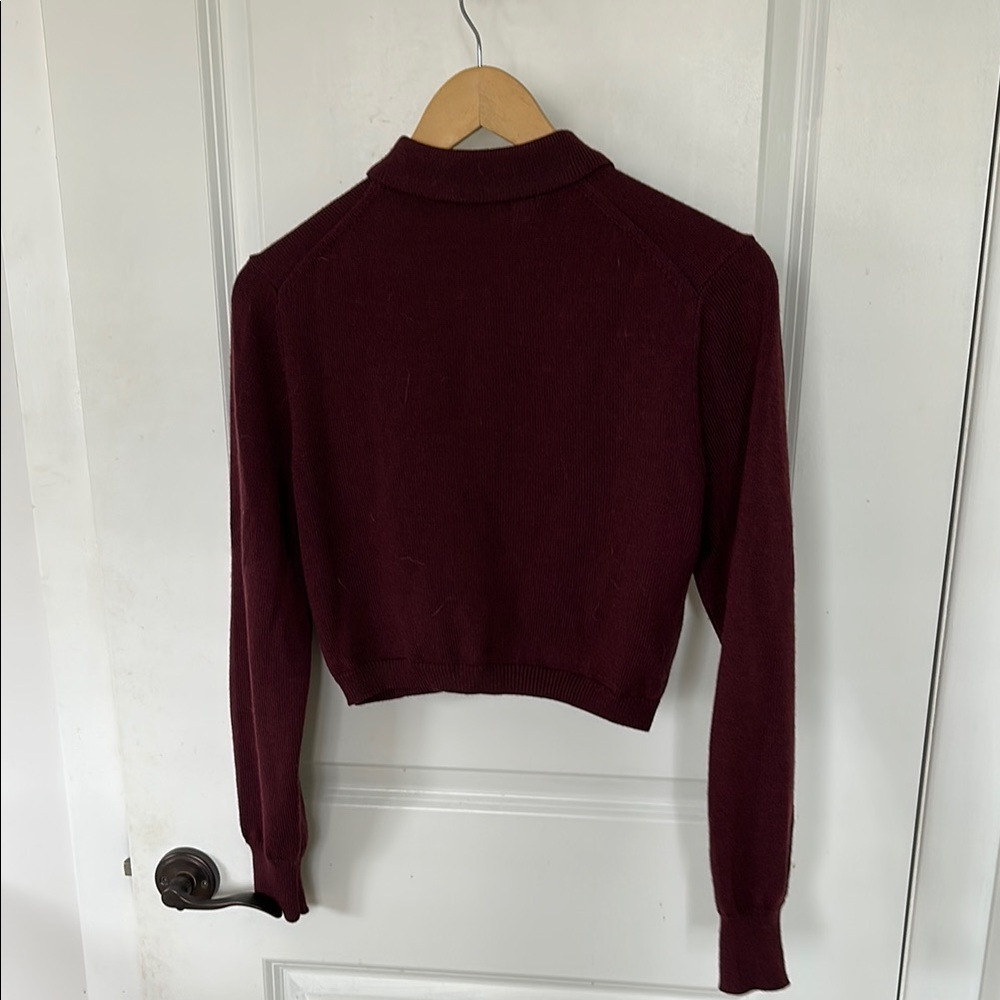 Wilfred Wine Button-Up Cropped Cardigan - Picture 7 of 7